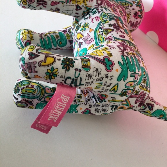 PINK VICTORIAS SECRET GRAFFITI PRINT MINI DOG PLUSH - Picture 9 of 12